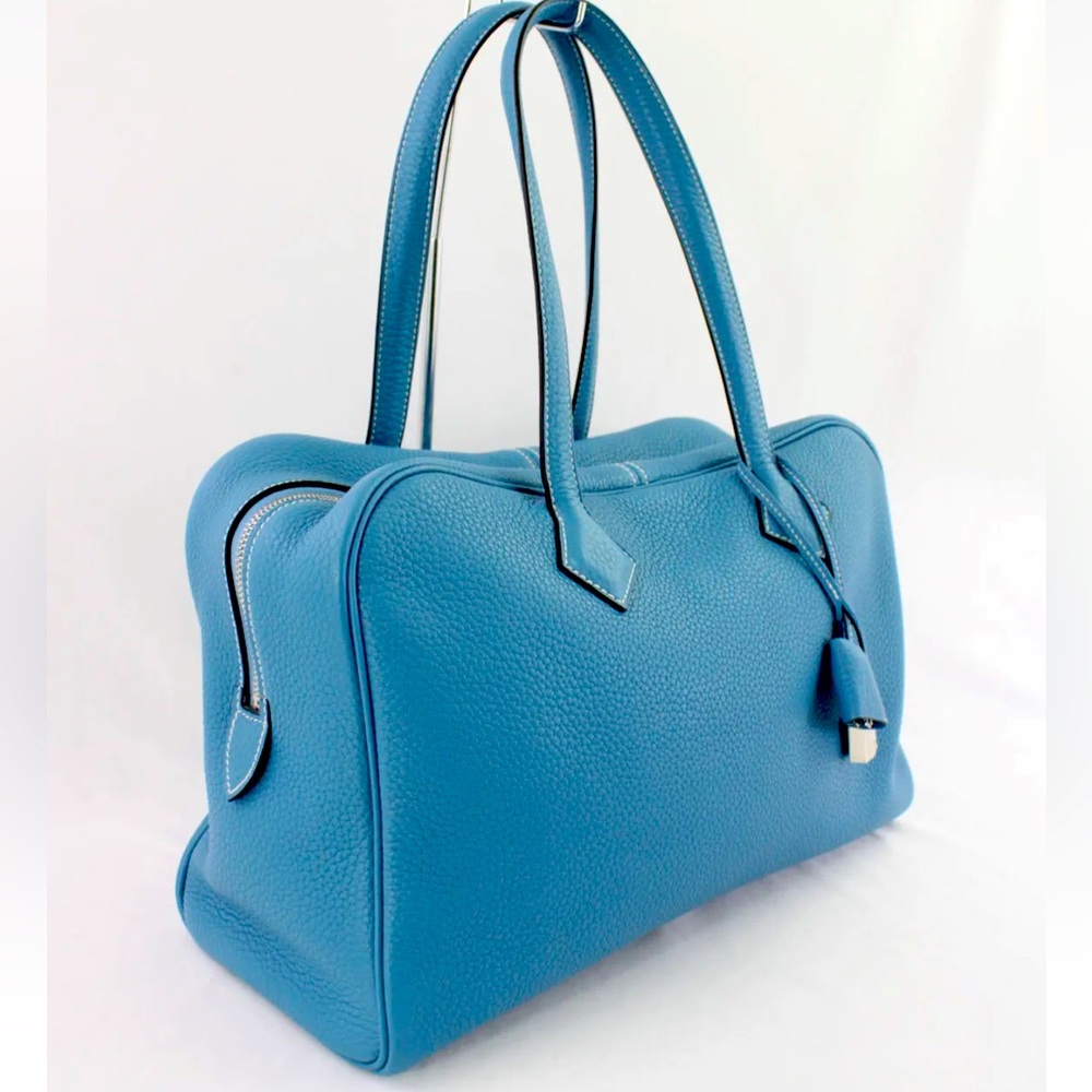 Hermes Victoria II 35 in Bleu Jean